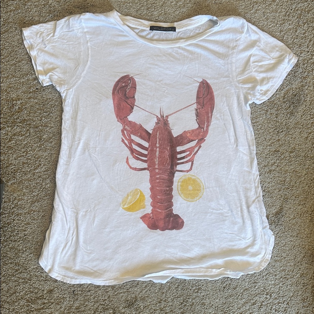 WildFox T shirt ,sz S lobsters and lemons